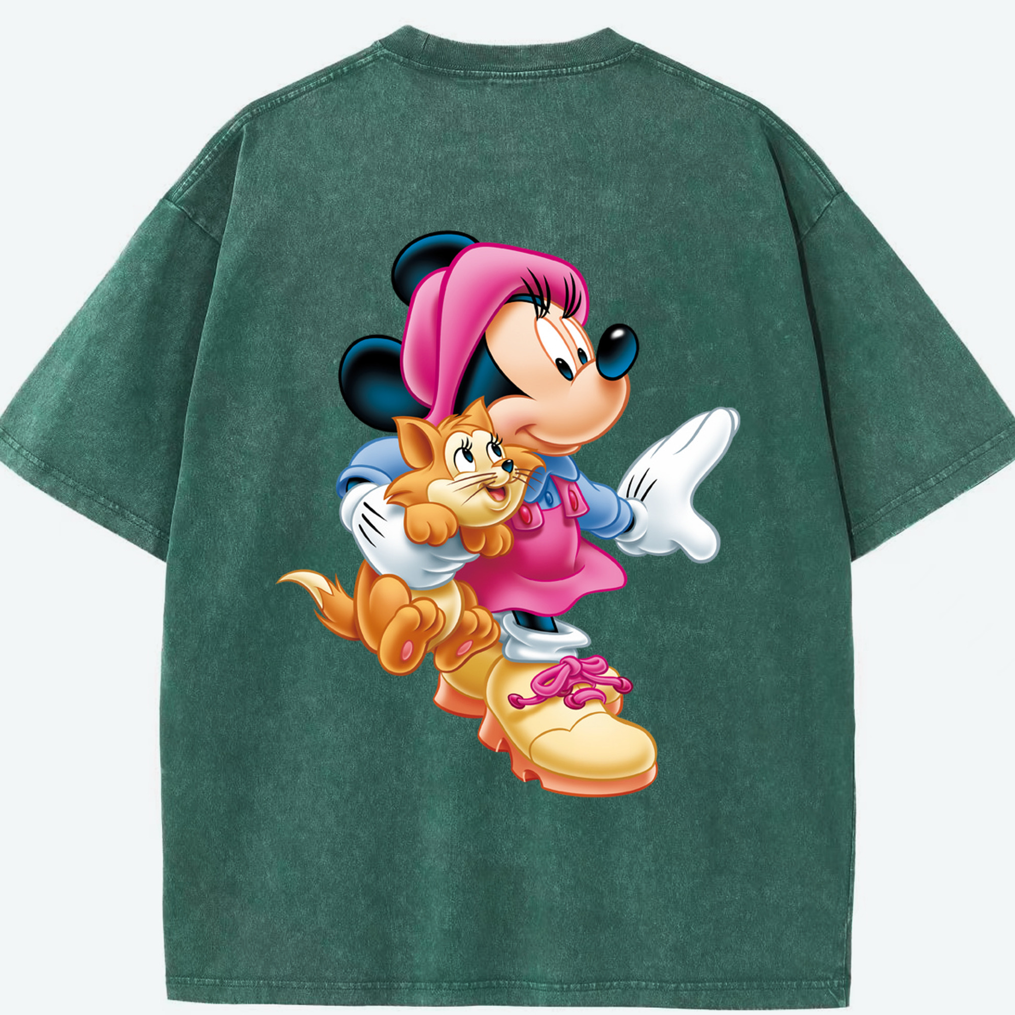 （画像用） ミッキーマウス Mickey Mouse 綿100% ヴィンテージ風 半袖Tシャツ（背面プリント）